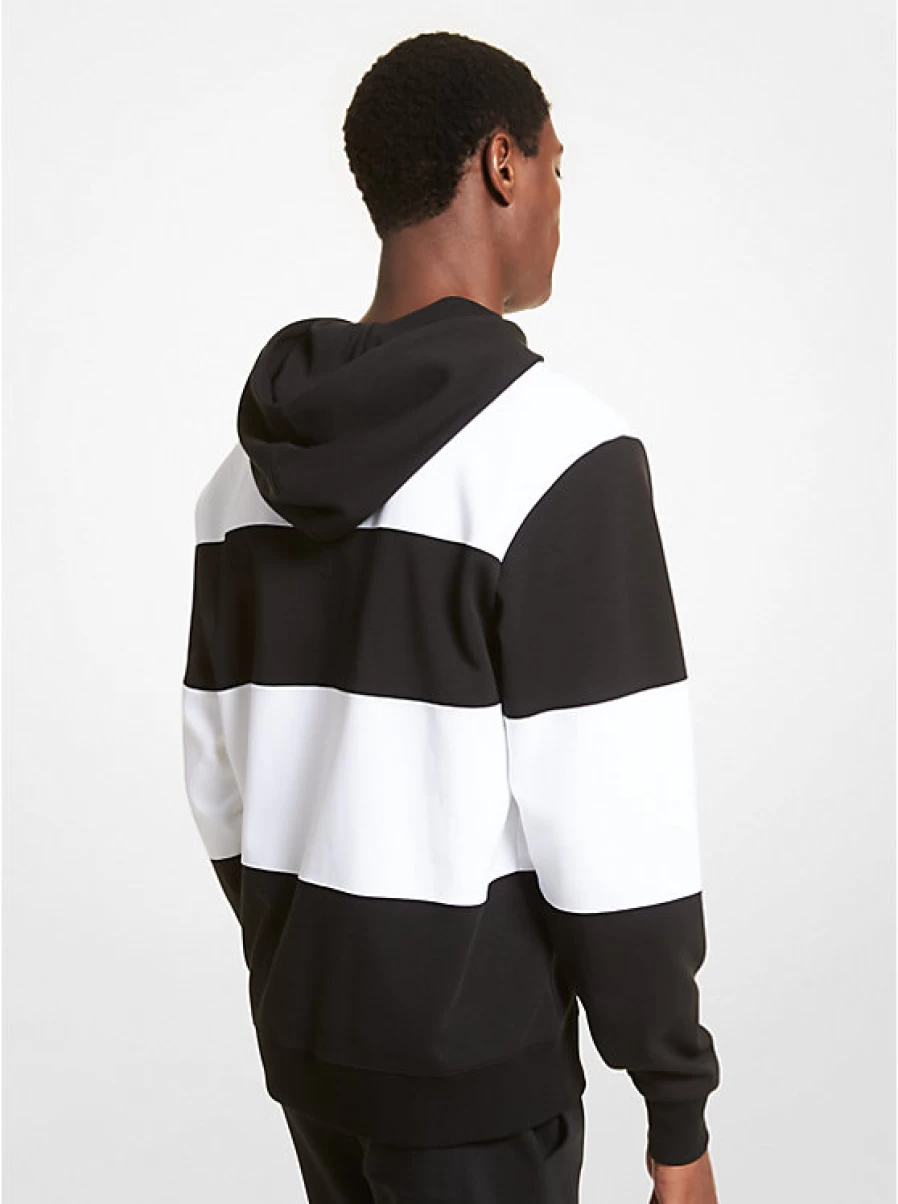 Michael Kors Men's Rugby Striped Hooded Sweater in Cotton Blend