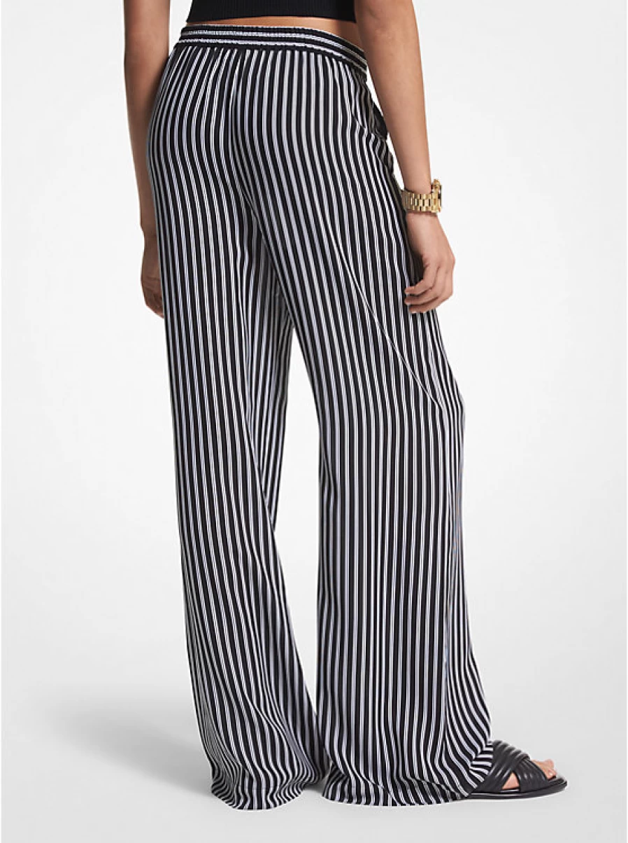 Michael Kors Women's Striped Flared Pants in Georgette Crepe - Elegant & Comfortable Trousers