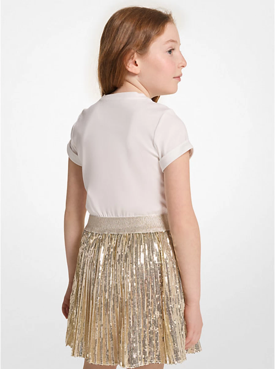 Michael Kors Kids' Metallic Glitter Logo T-Shirt Dress for Children