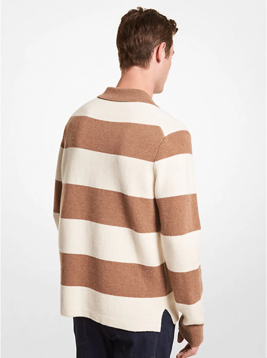 Michael Kors Men's Striped Wool Blend Sweater - Classic Knit Pullover for Men