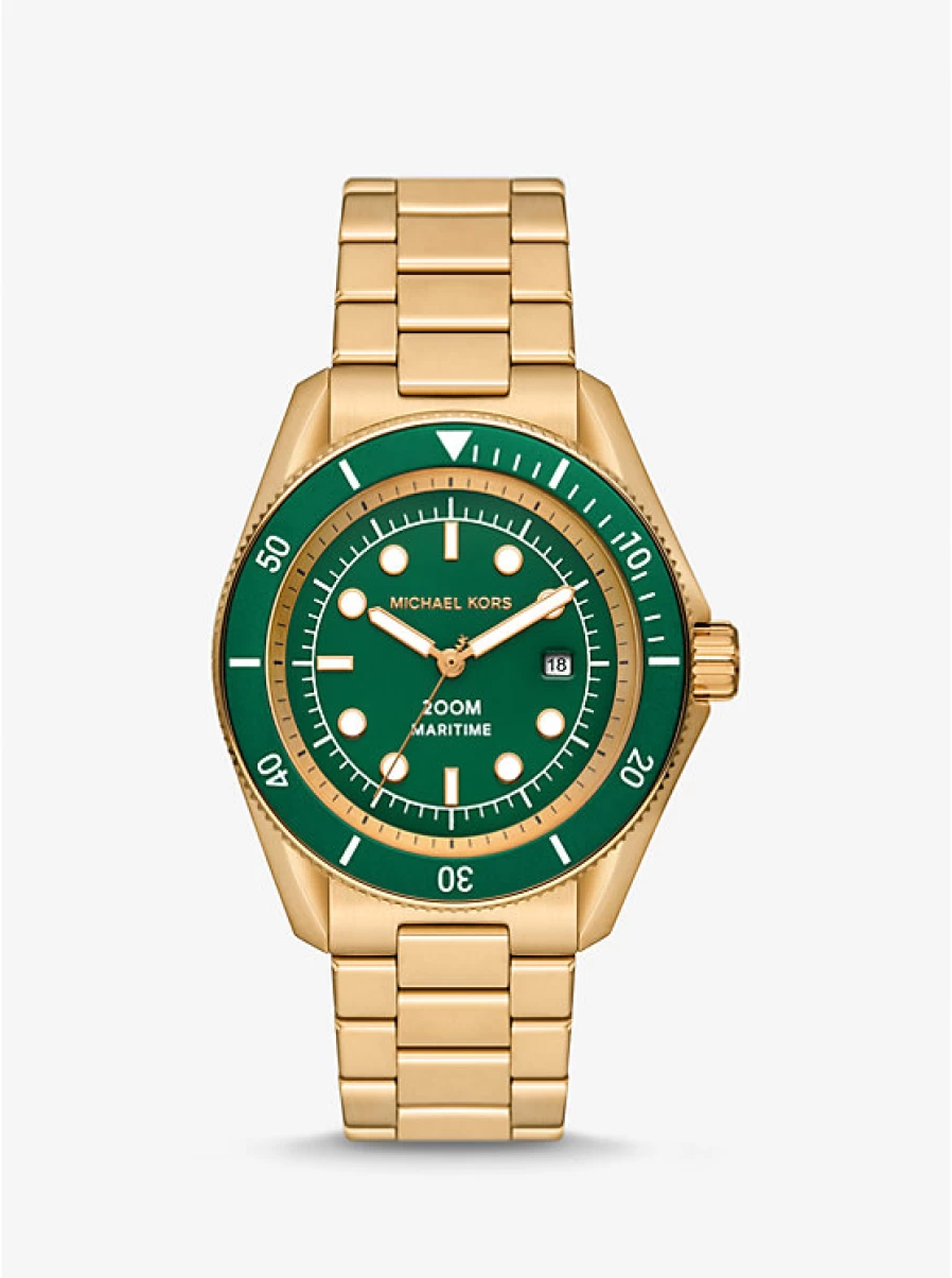 Michael Kors Men's Oversized Gold-Tone Maritime Chronograph Watch