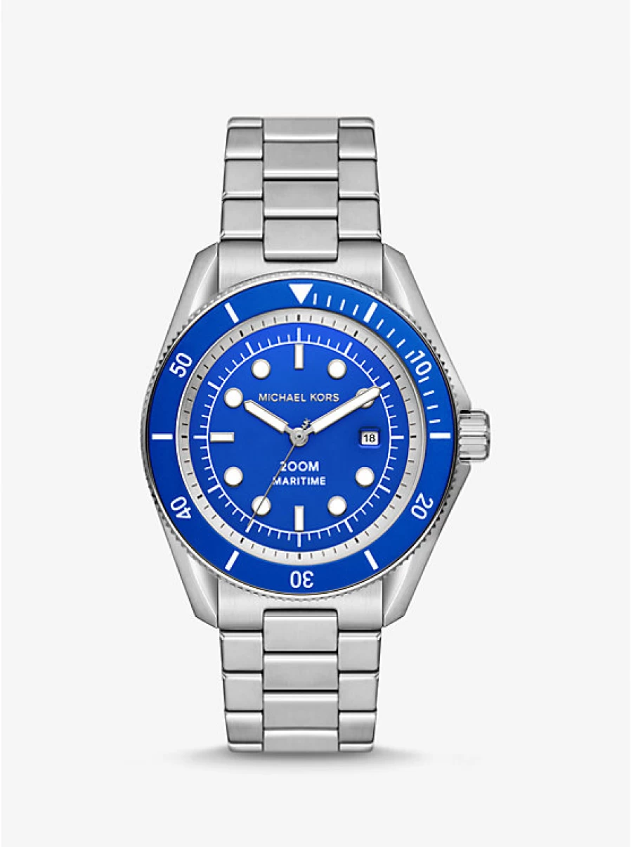 Michael Kors Men's Oversized Silver-Tone Maritime Chronograph Watch