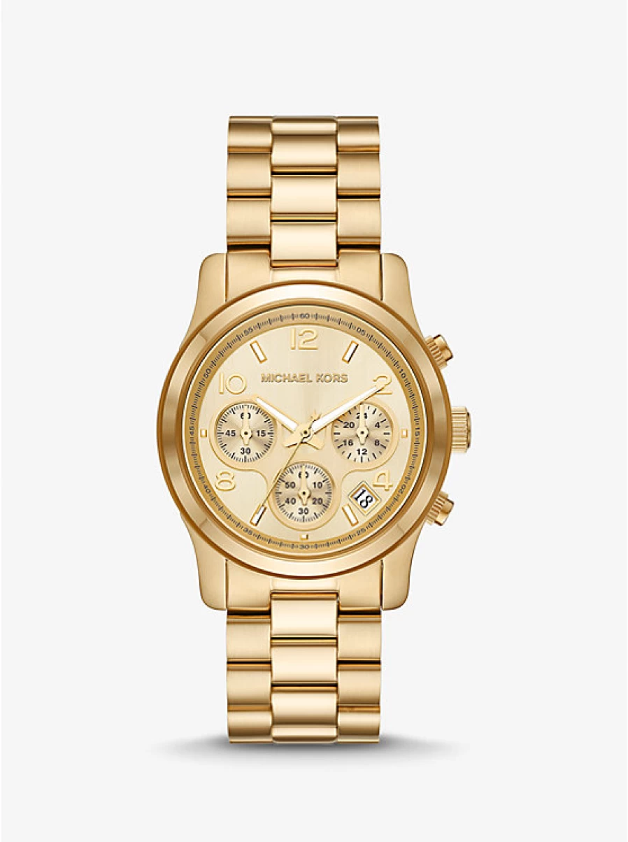 Michael Kors Women's Runway Slim Gold-Tone Stainless Steel Watch