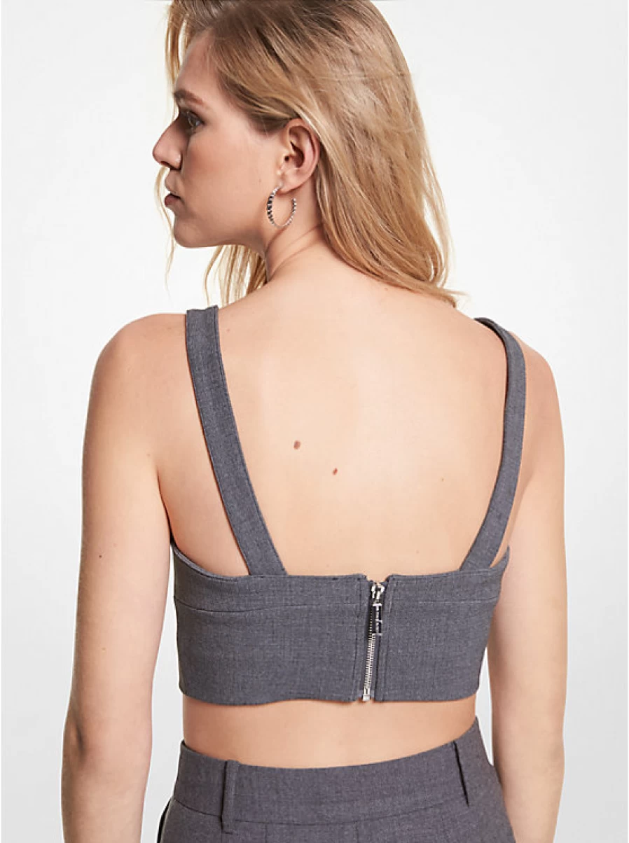 Michael Kors Women's Wool Flannel Blend Bra-Style Top