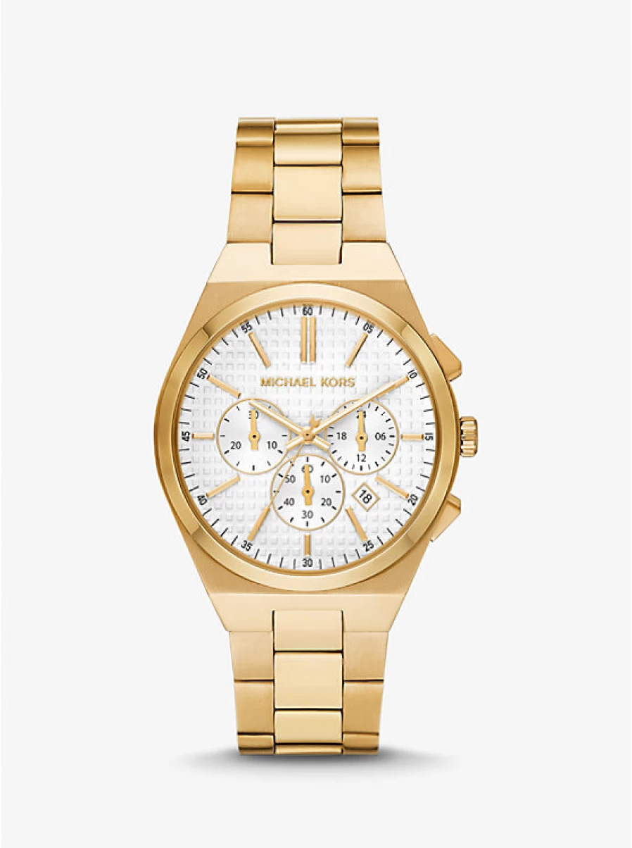 Michael Kors Men's Lennox Oversized Gold-Tone Stainless Steel Watch