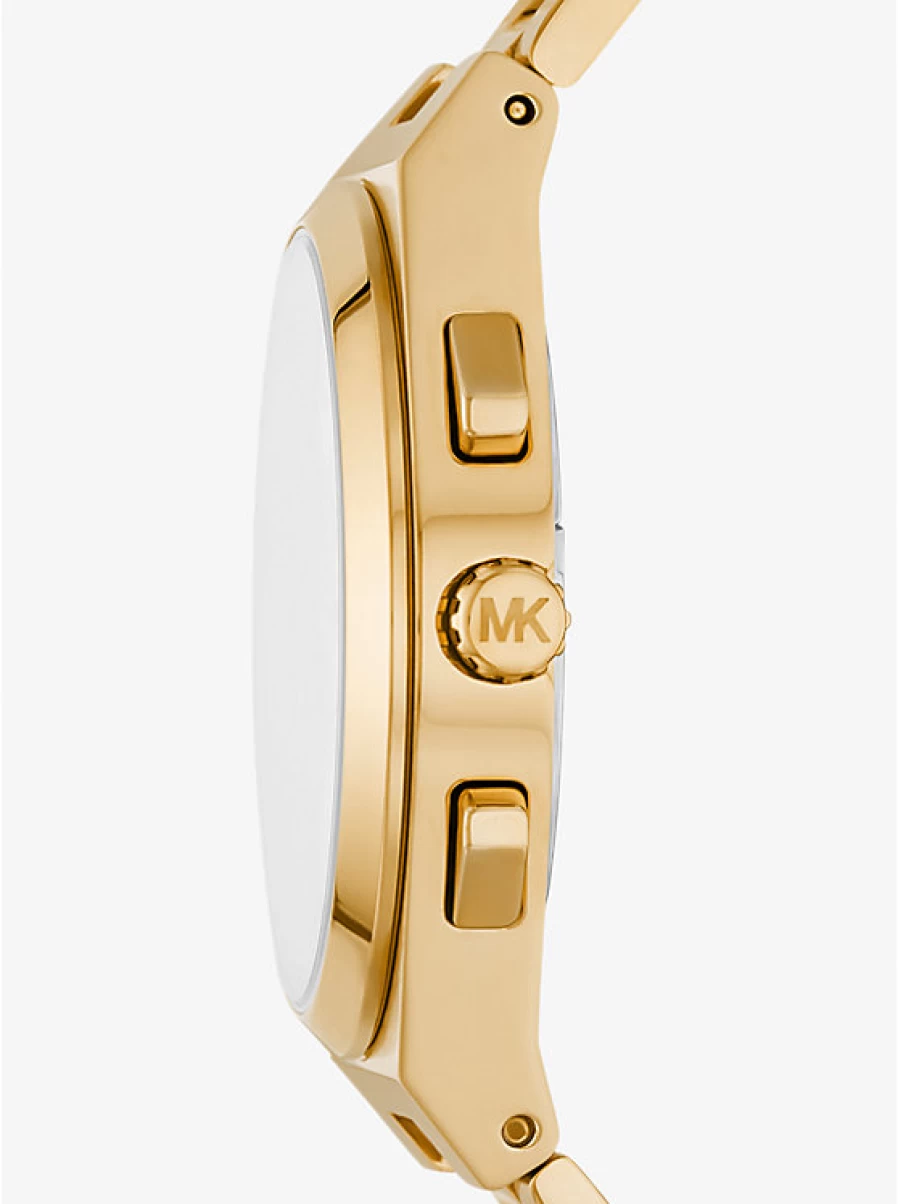 Michael Kors Men's Lennox Oversized Gold-Tone Stainless Steel Watch