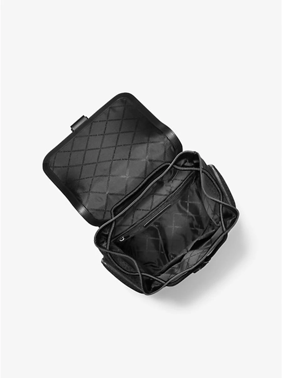 Michael Kors Hudson Men's Leather Cargo Backpack with Signature Logo
