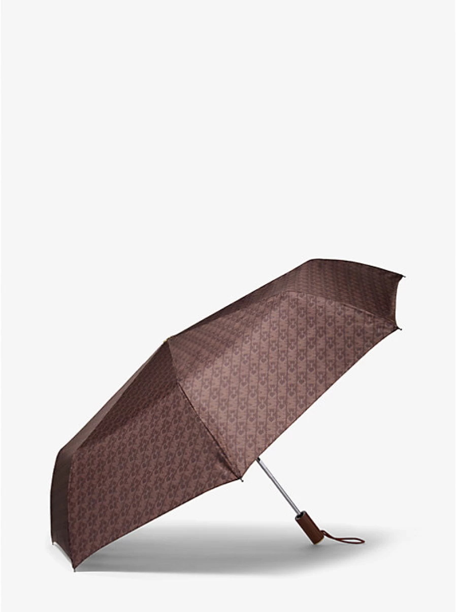 Michael Kors Empire Logo Signature Umbrella for Men & Women – Waterproof Compact Travel Umbrella with Automatic Open