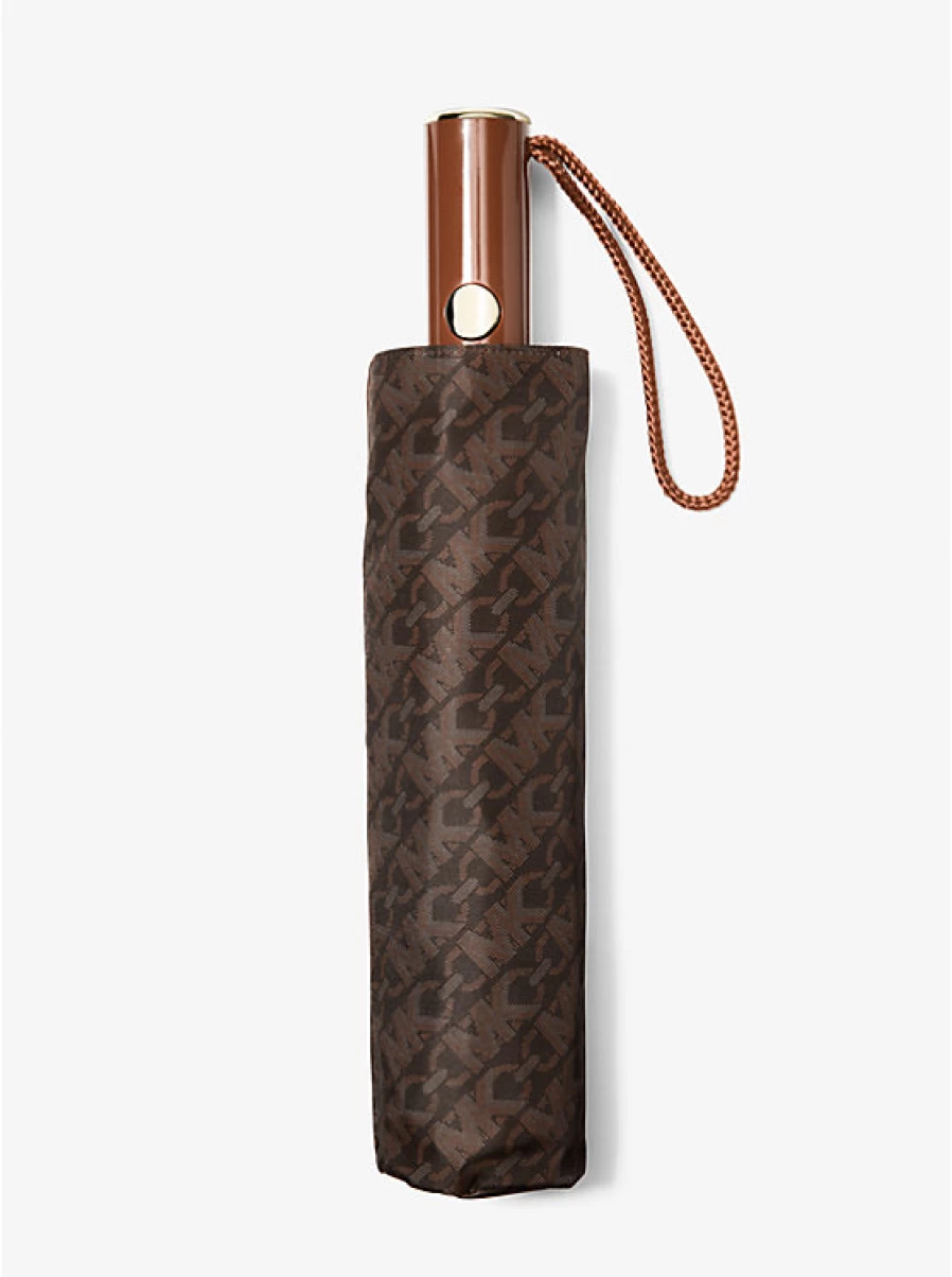 Michael Kors Empire Logo Signature Umbrella for Men & Women – Waterproof Compact Travel Umbrella with Automatic Open