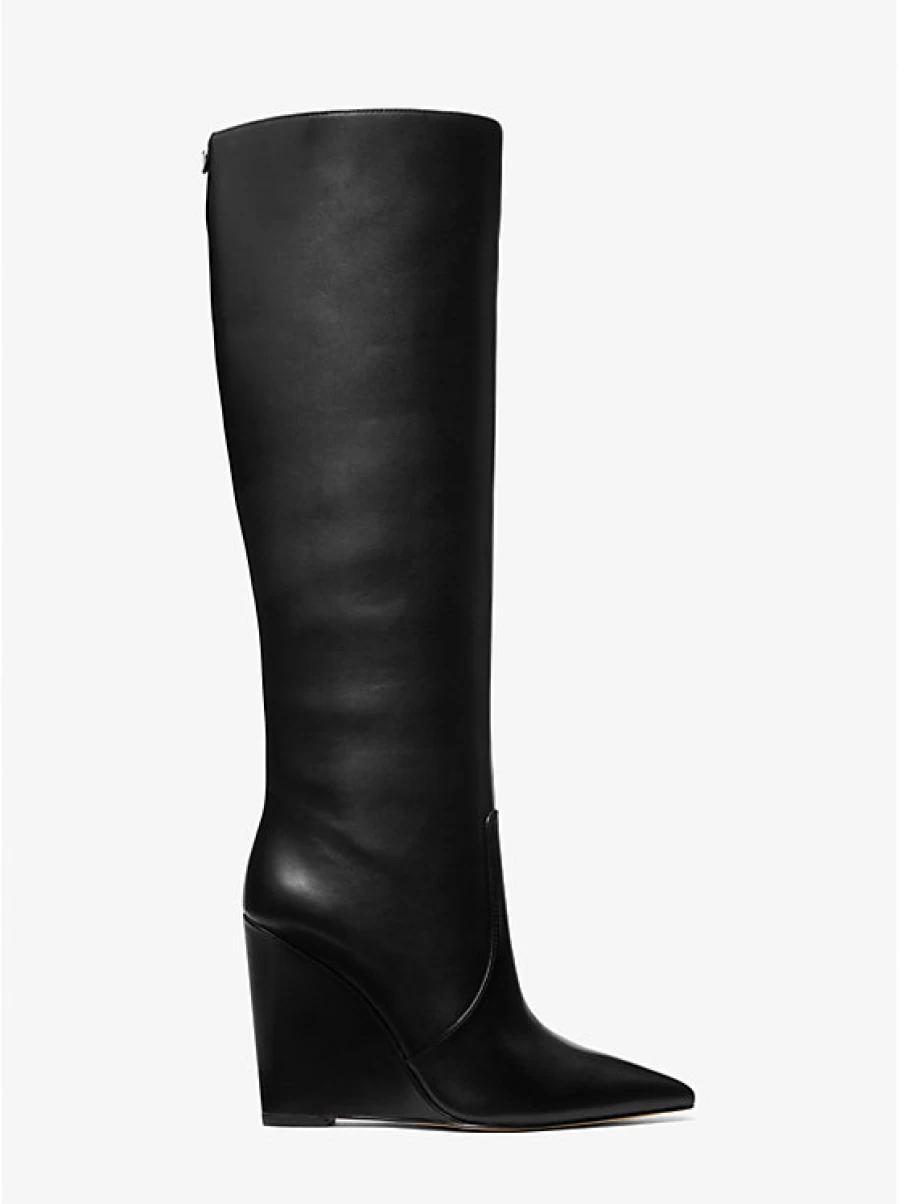Michael Kors Women's Isra Boot with Leather Wedge Heel