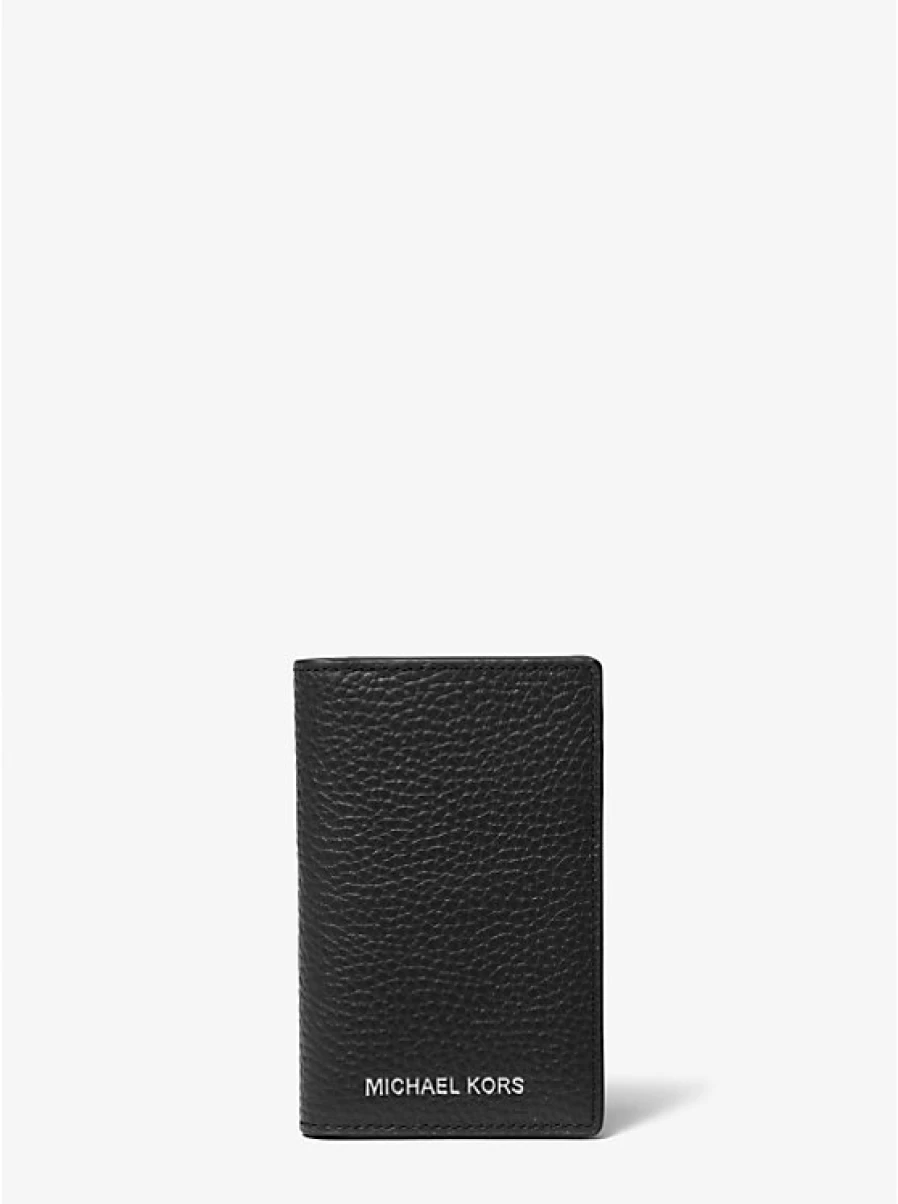 Michael Kors Hudson Men's Leather Card Holder with Dual Flap Design