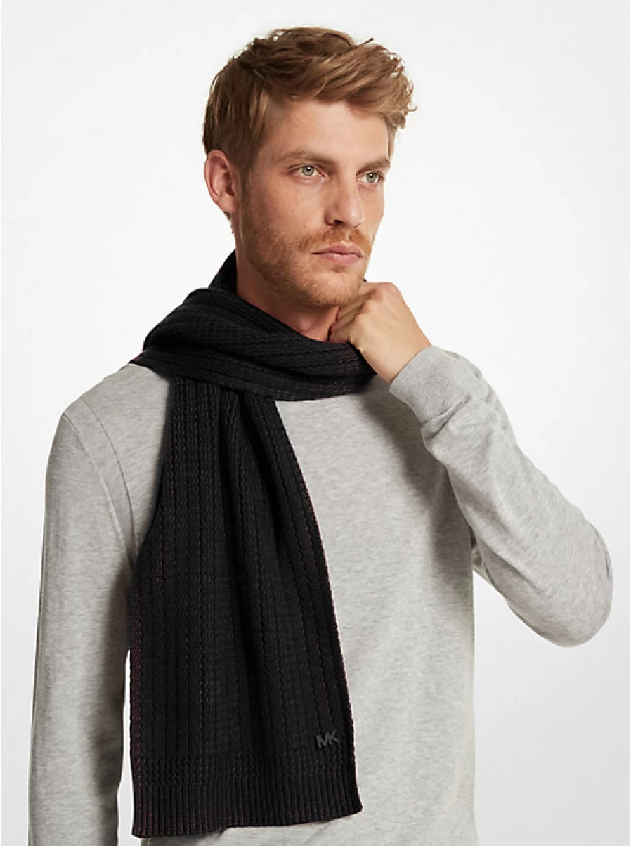 Michael Kors Men's Textured Knit Scarf - Premium Winter Accessory for Men