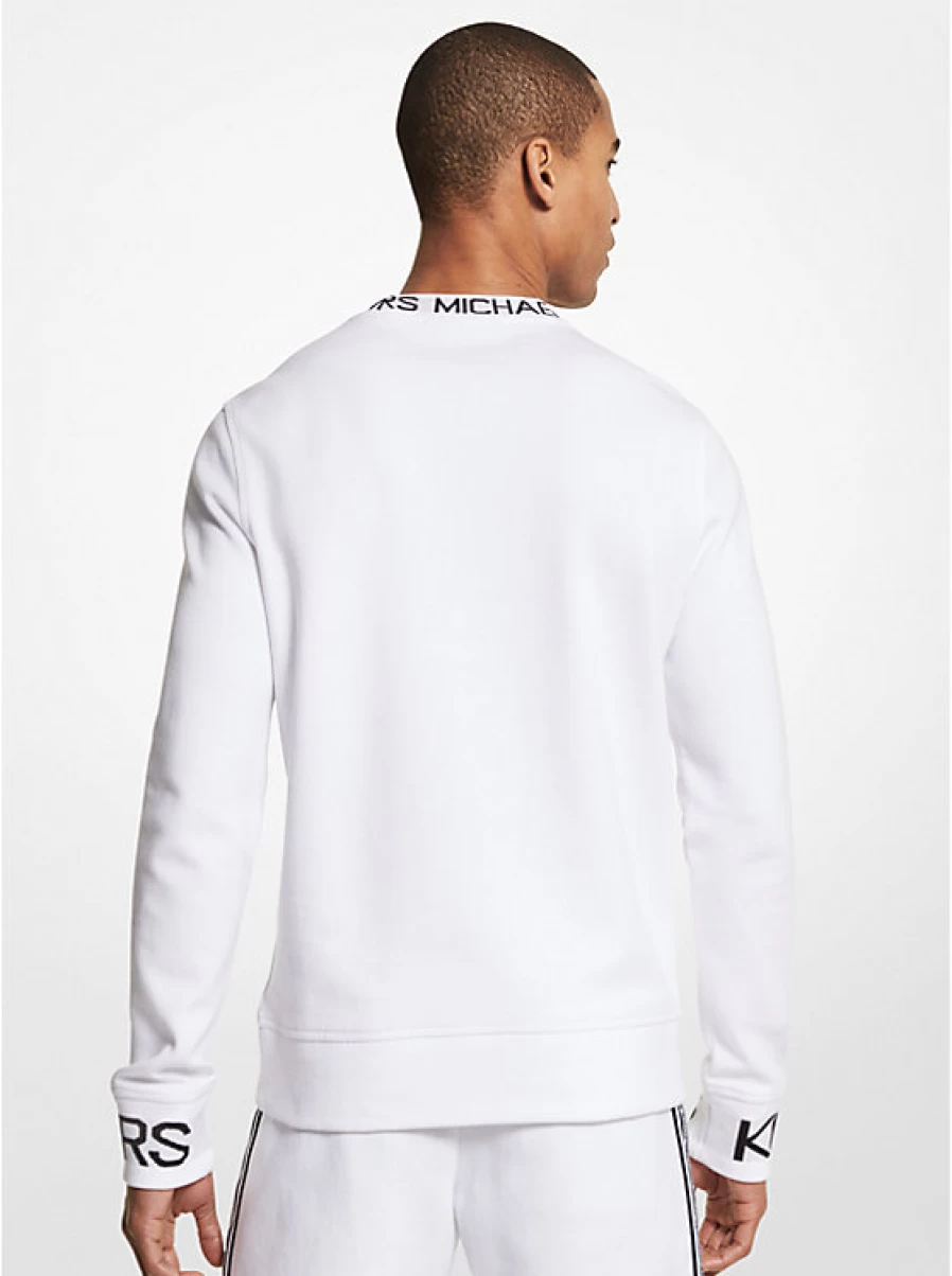 Michael Kors Men's Ribbon Logo Long-Sleeve Cotton-Blend Sweater