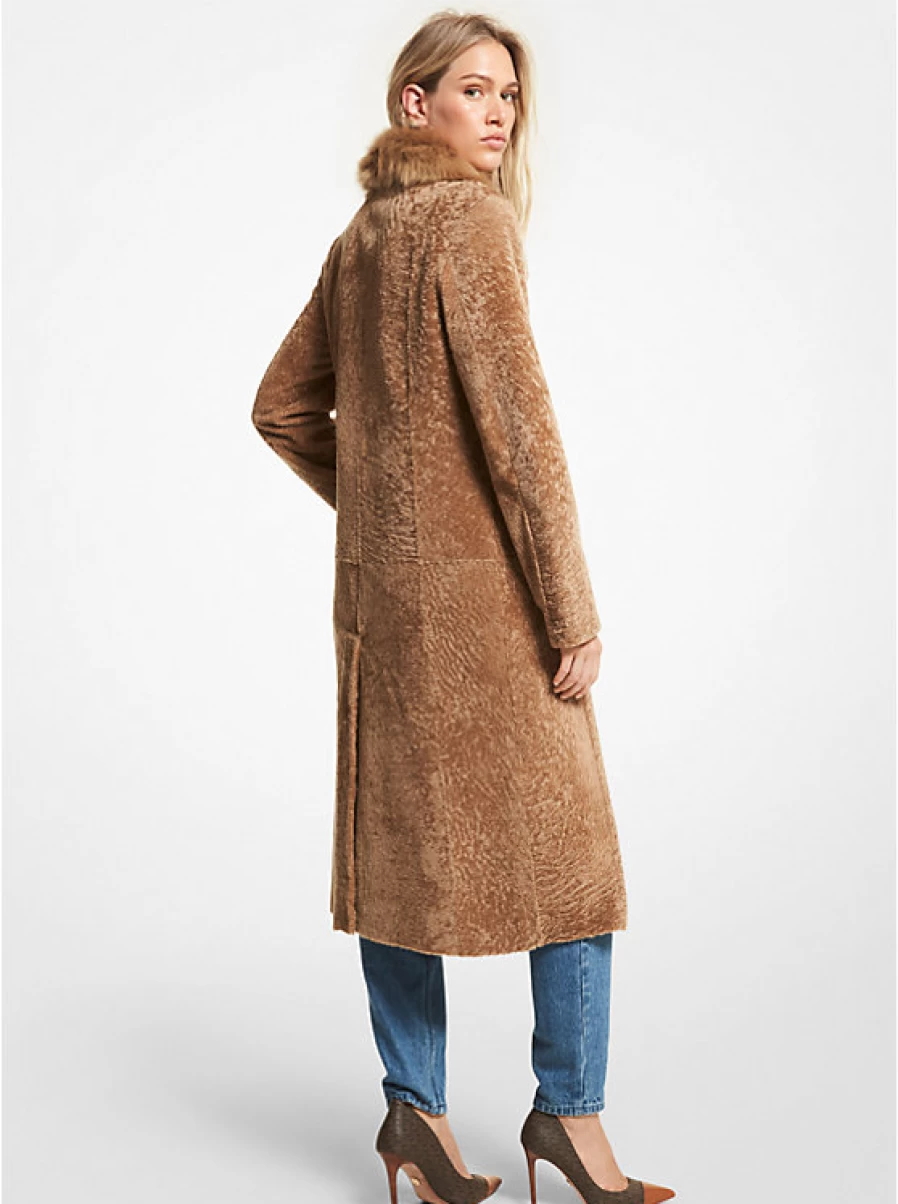 Michael Kors Women's Lamb Fleece Coat - Soft Winter Outerwear