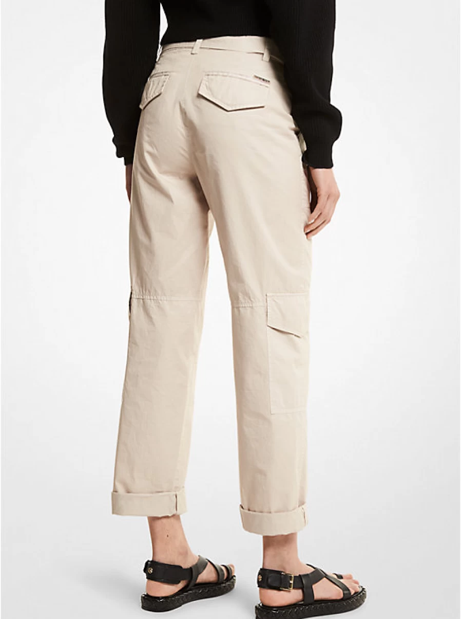 Michael Kors Women's Washed Cotton Cargo Pants - Comfortable & Stylish Casual Trousers