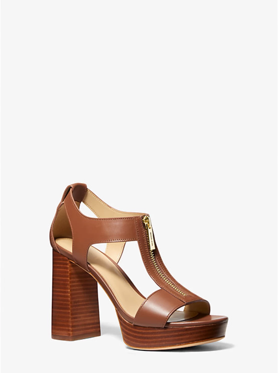 Michael Kors Women's Berkley Leather Sandals with Block Heel