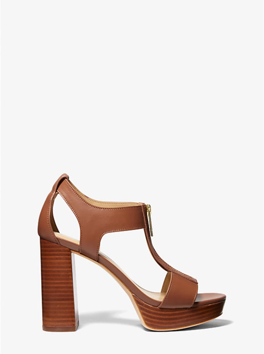Michael Kors Women's Berkley Leather Sandals with Block Heel