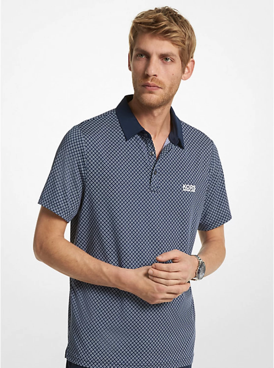 Michael Kors Men's Stretch Jersey Printed Golf Polo Shirt for Comfort & Style