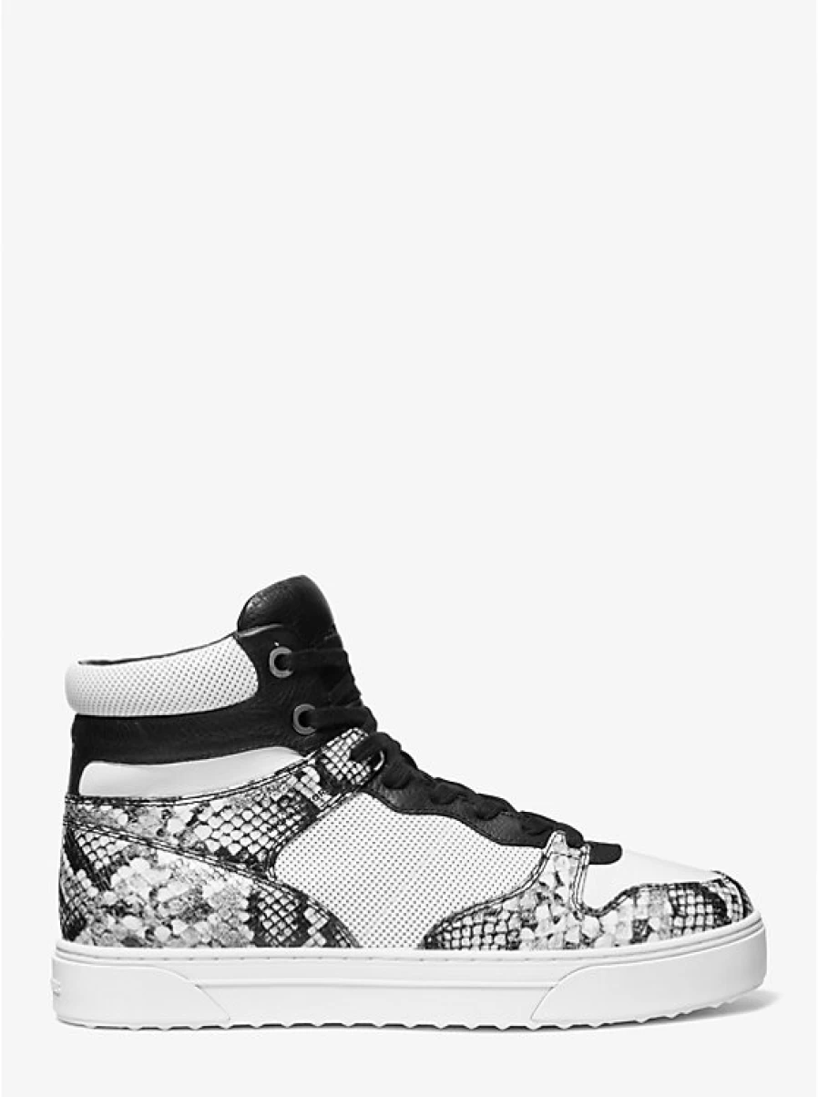 Michael Kors Men's Barett High-Top Sneakers in Embossed Snake-Pattern Leather
