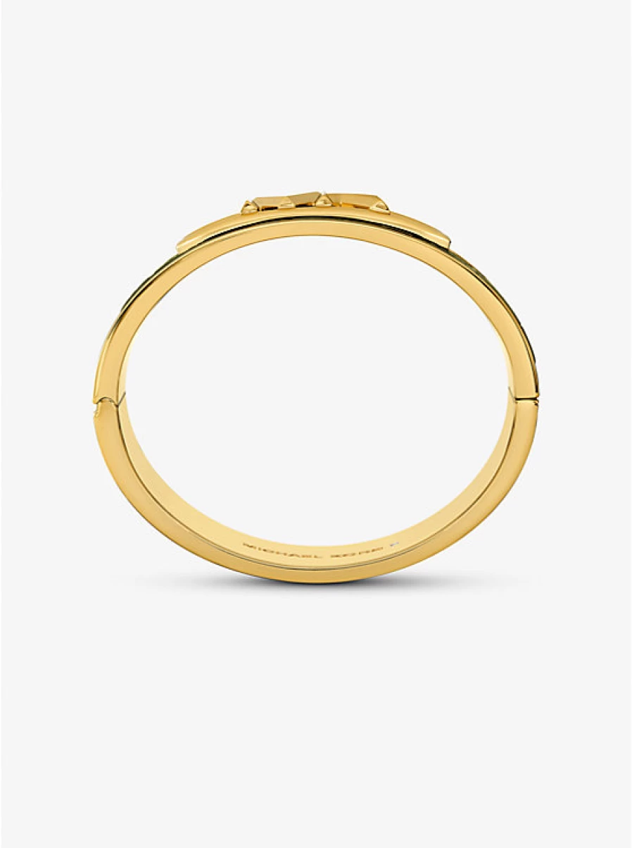 Michael Kors Women's Brass Bracelet with Embossed Crocodile Pattern & Precious Metal Plating