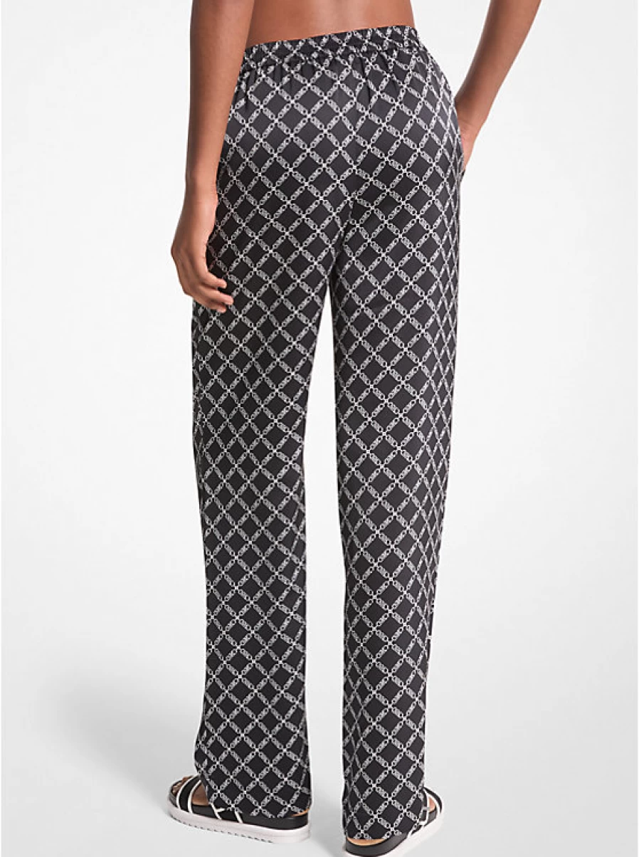 Michael Kors Women's Empire Logo Satin Pajama Pants for Luxury Sleepwear