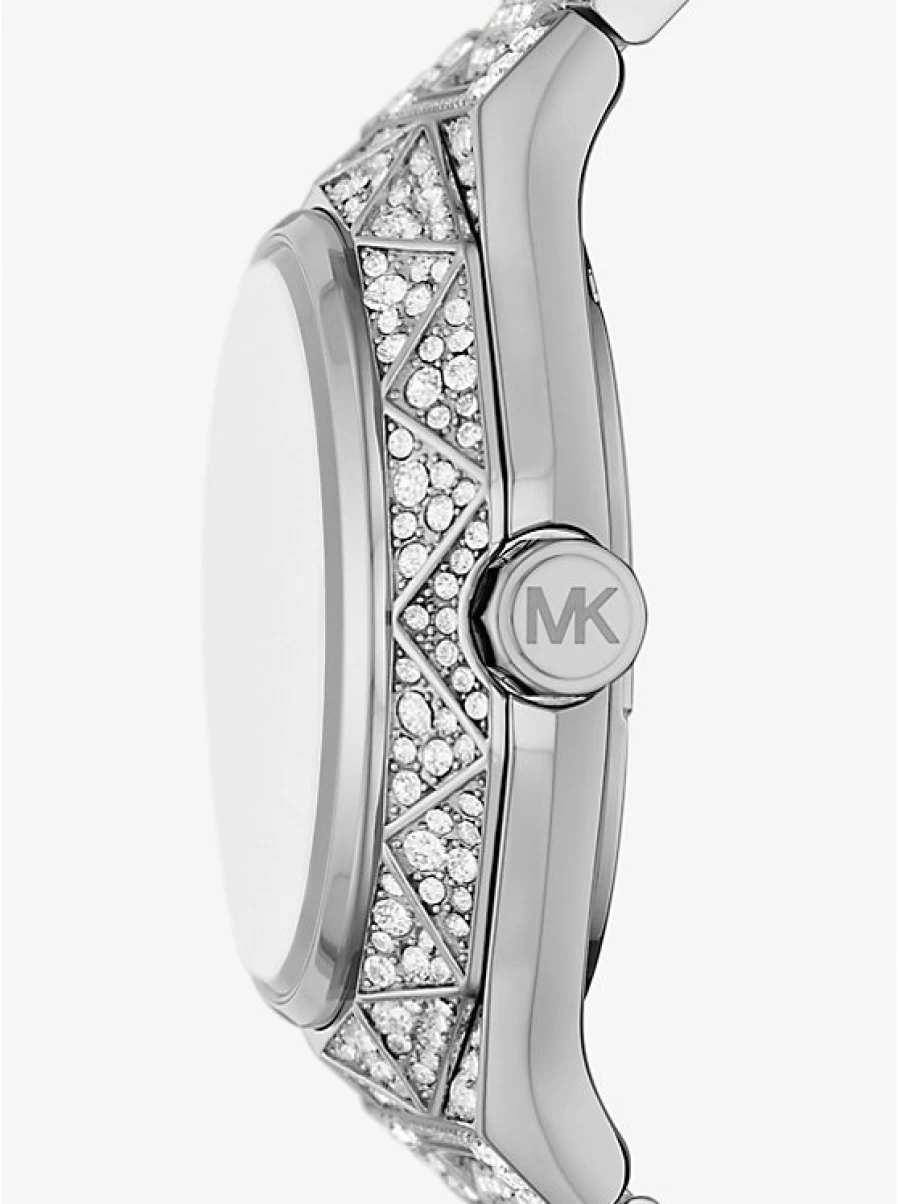 Michael Kors Raquel Oversized Silver-Tone Watch with Paving Stones - Limited Edition for Women