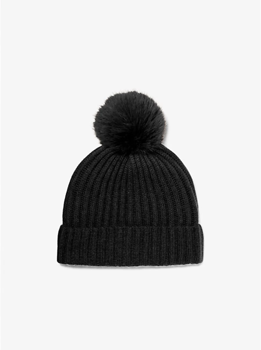 Michael Kors Women's Ribbed Cashmere Winter Hat - Soft Luxurious Knit Beanie