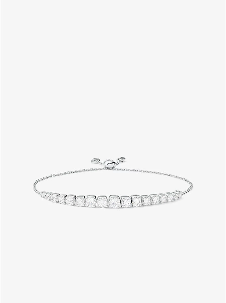 Michael Kors Women's Sterling Silver Slider Bracelet with Cubic Zirconia & Precious Metal Plating
