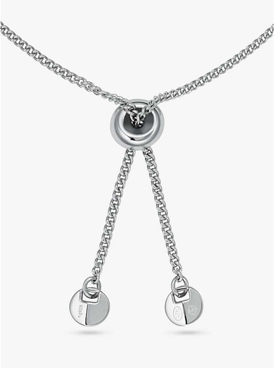 Michael Kors Women's Sterling Silver Slider Bracelet with Cubic Zirconia & Precious Metal Plating