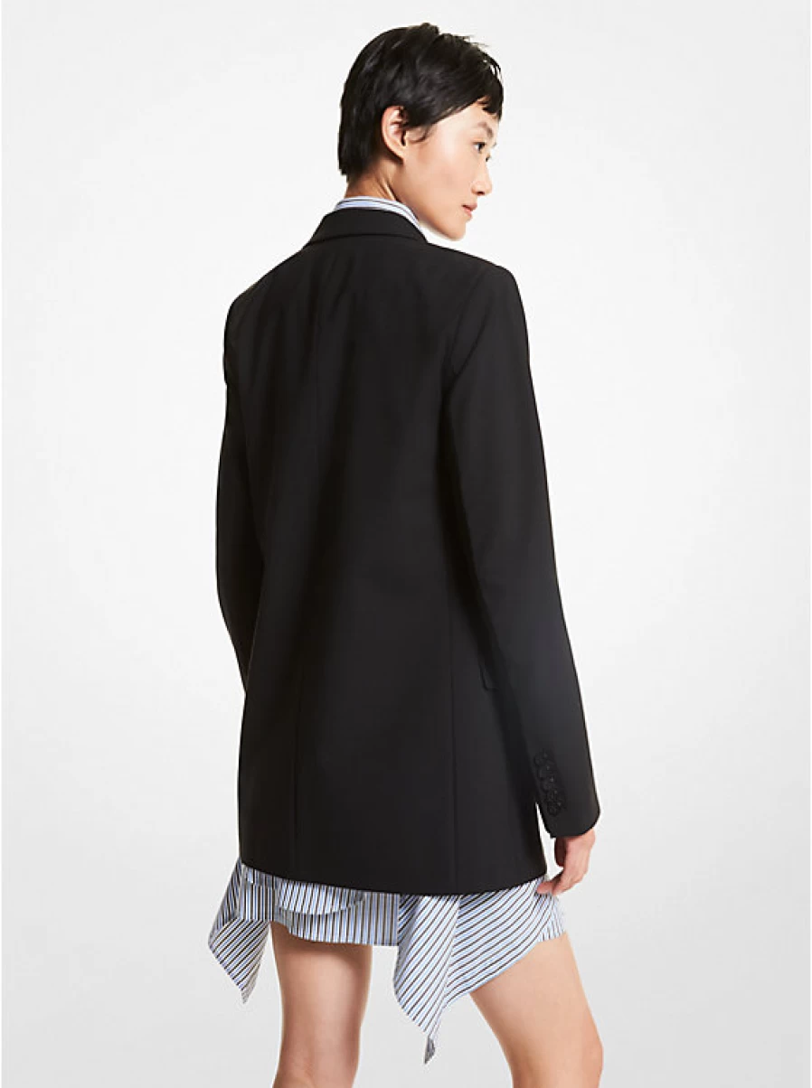 Michael Kors Women's Stretch Wool Blazer - Tailored Fit Comfort Jacket for Office & Formal Wear