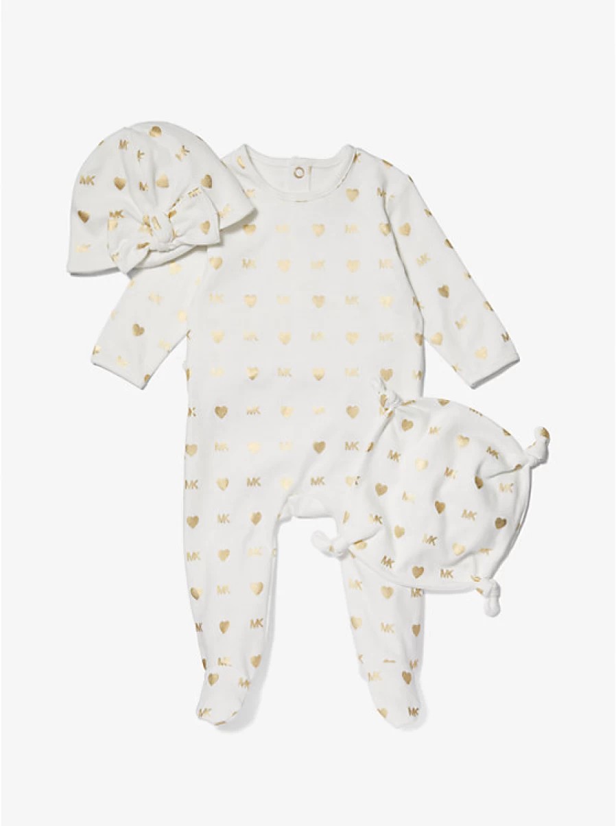 Michael Kors Cotton Pajama Gift Set for Kids with Metallic Logo - Soft Baby Sleepwear