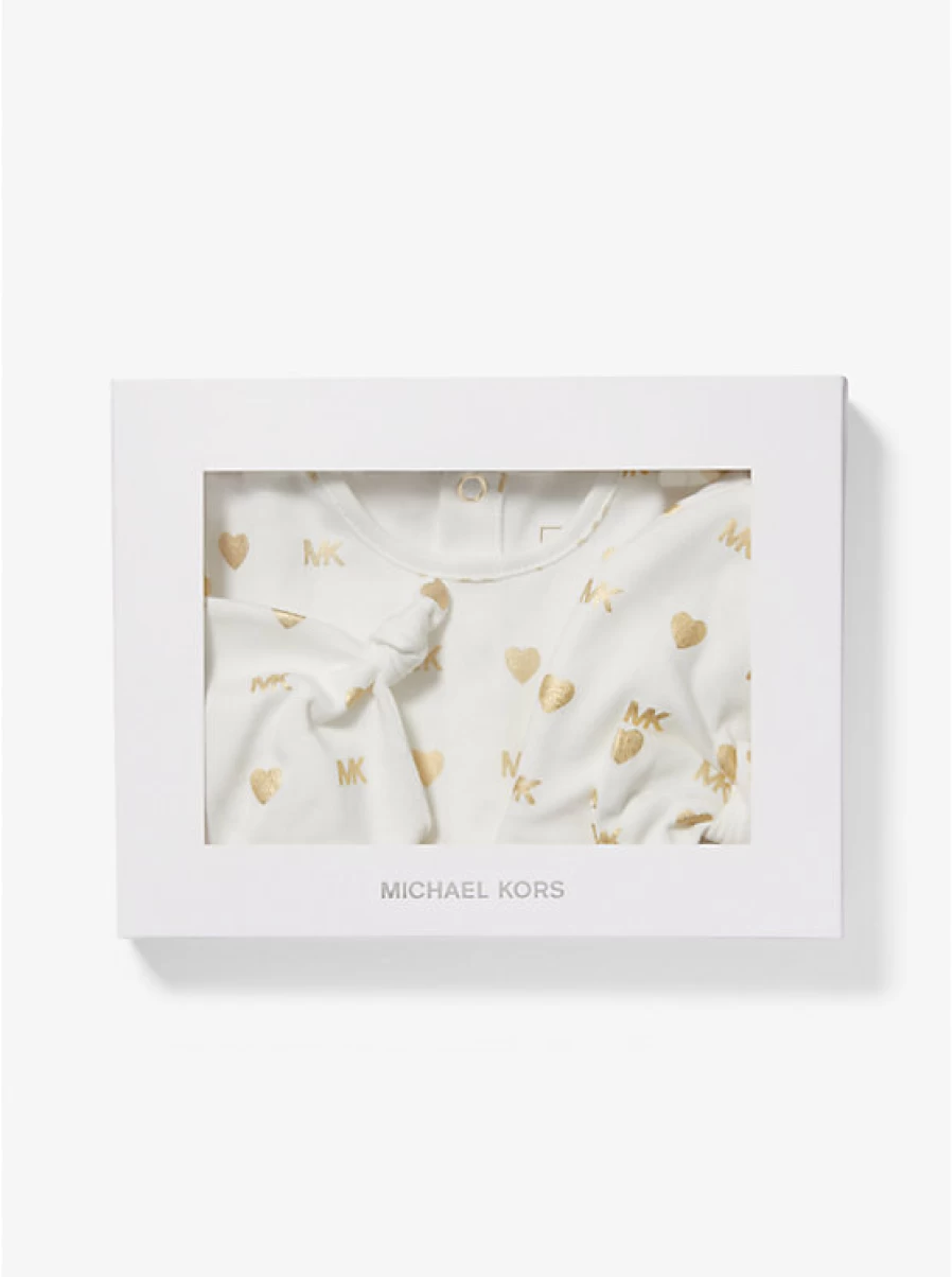 Michael Kors Cotton Pajama Gift Set for Kids with Metallic Logo - Soft Baby Sleepwear