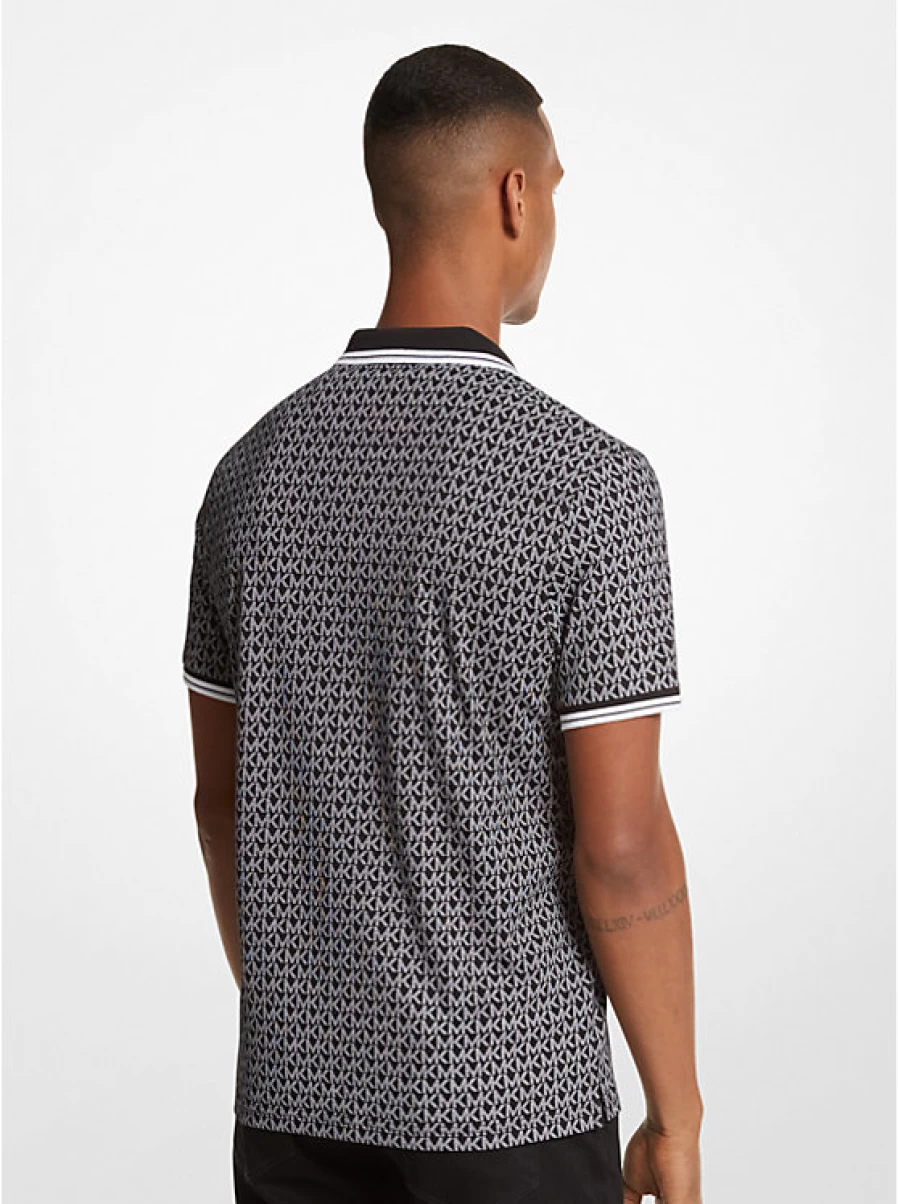 Michael Kors Men's Greenwich Cotton Jersey Polo Shirt with Logo Print