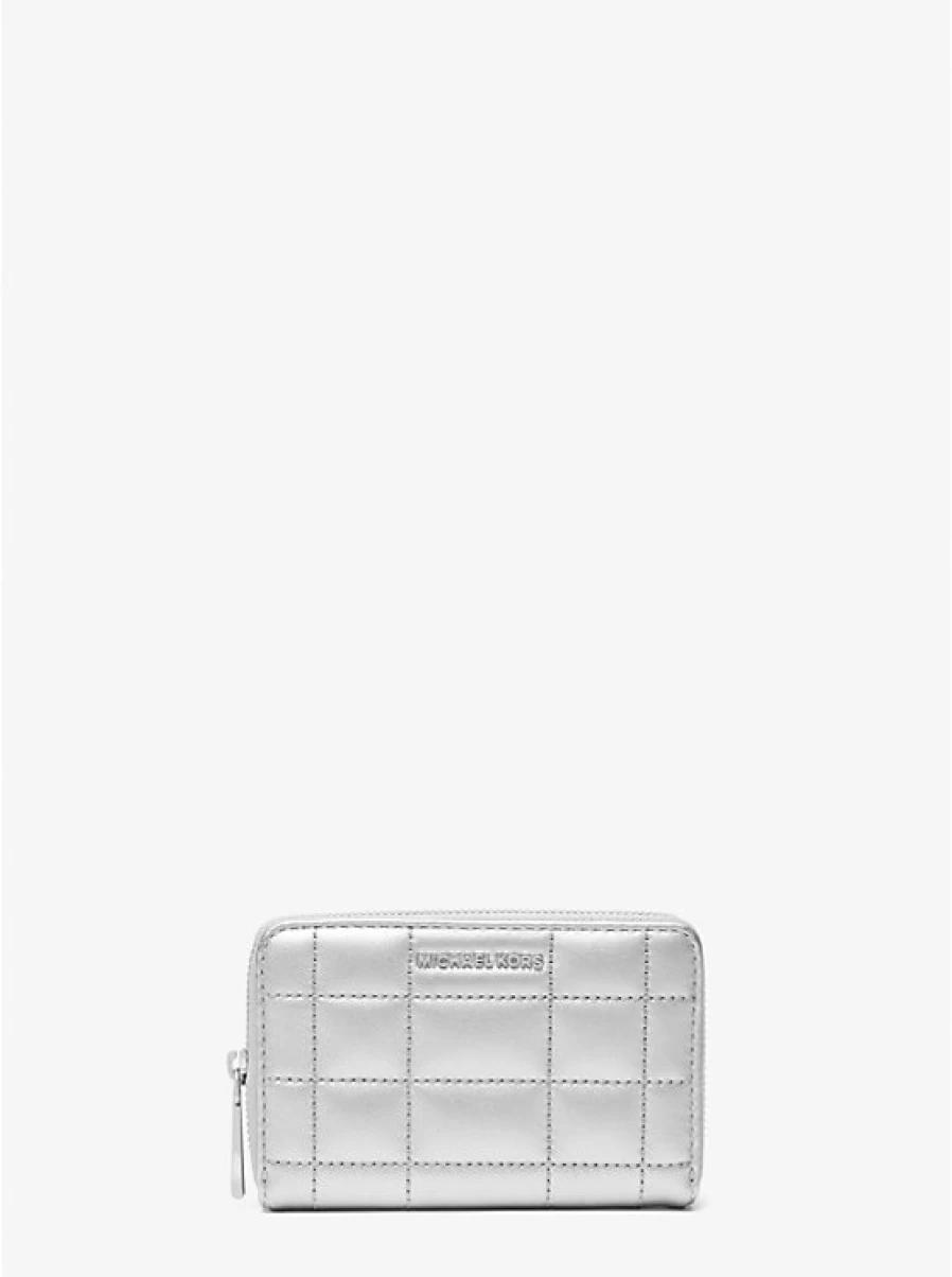 Michael Kors Women's Small Quilted Leather Wallet with Metallic Accents