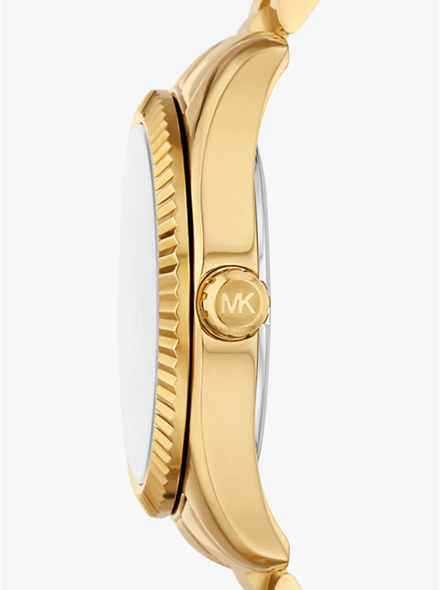 Michael Kors Lexington Women's Gold-Tone Watch with Paving Stone Accents