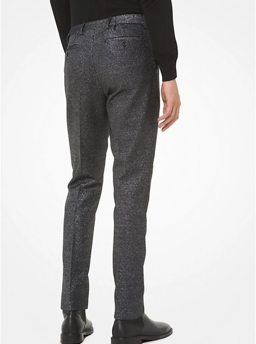 Michael Kors Men's Metallic Wool Blend Fitted Pants for a Sleek Look