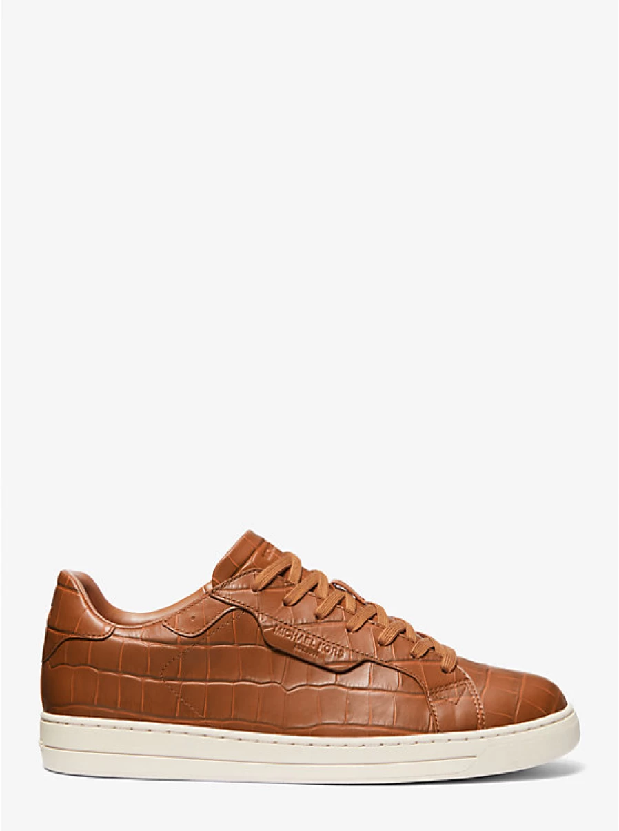 Michael Kors Men's Keating Leather Espadrille Shoes with Crocodile-Embossed Pattern