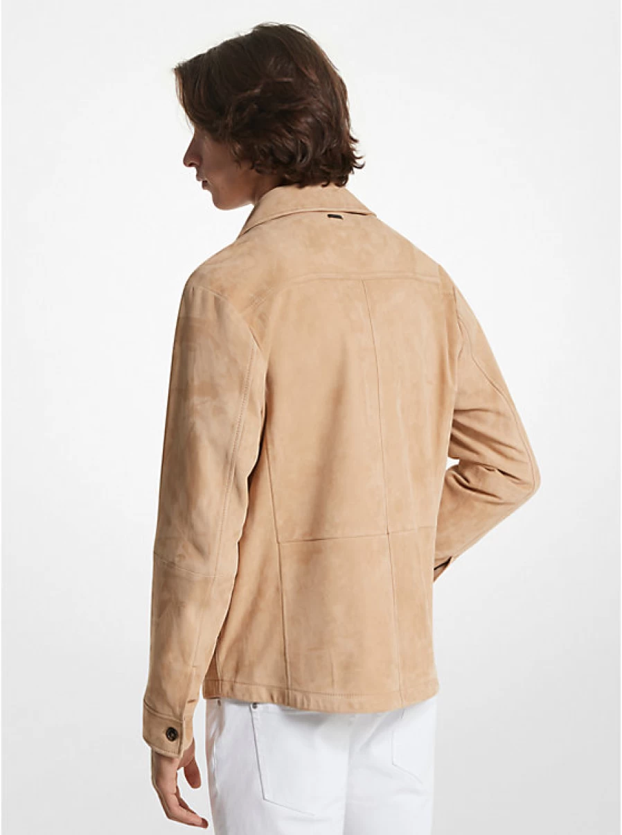 Michael Kors Men's Suede Shirt Jacket - Stylish Casual Outerwear for Men
