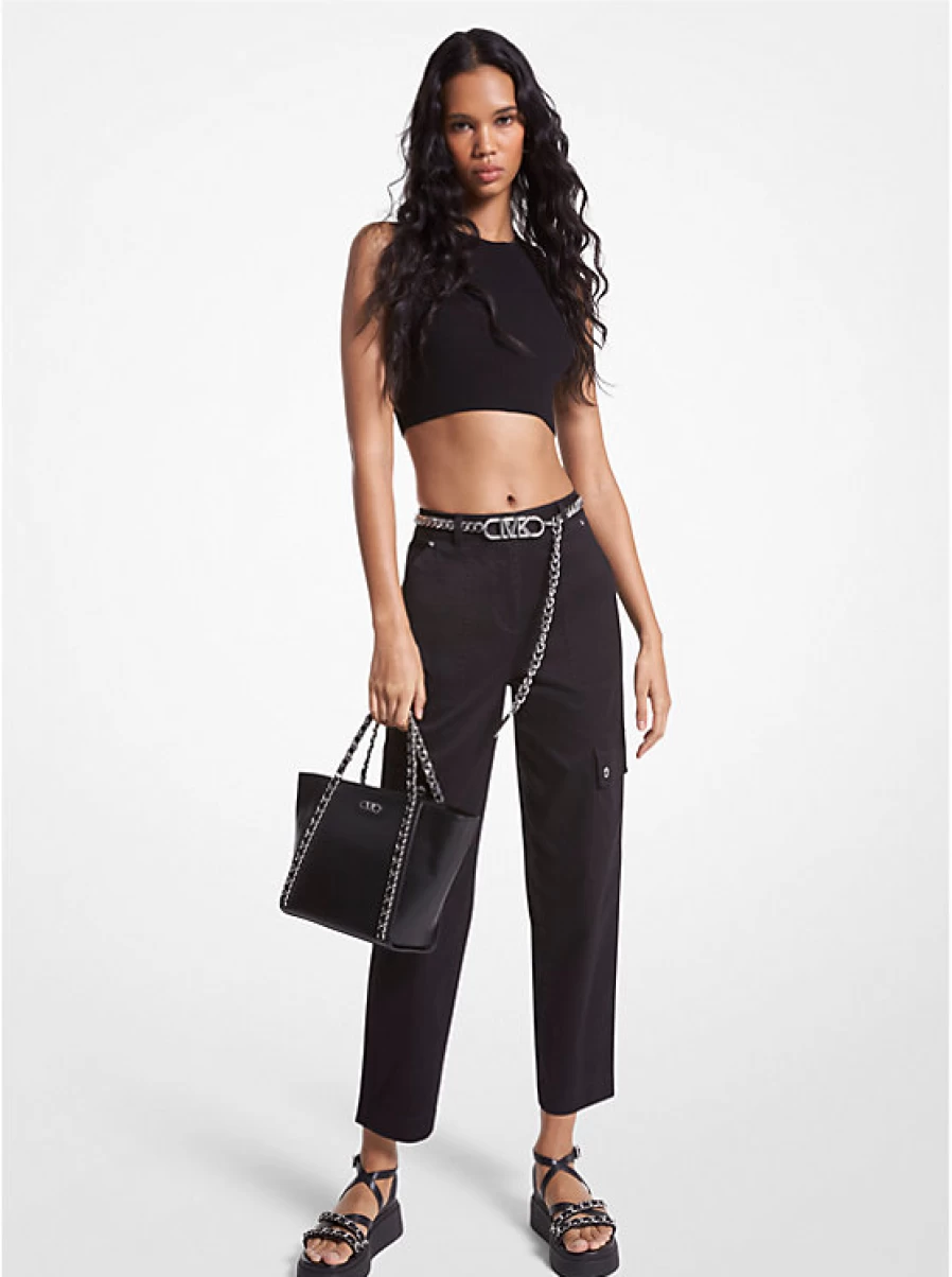 Michael Kors Women's Stretch Organic Cotton Cargo Pants - Comfortable & Stylish