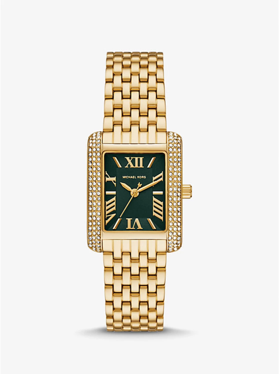 Michael Kors Women's Emery Watch with Paving Stone Accents - Small Size Luxury Gold-Tone Bracelet