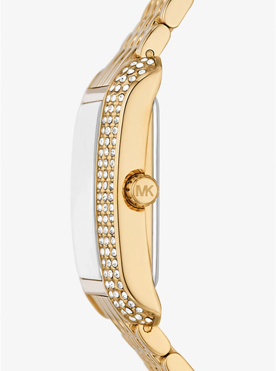 Michael Kors Women's Emery Watch with Paving Stone Accents - Small Size Luxury Gold-Tone Bracelet