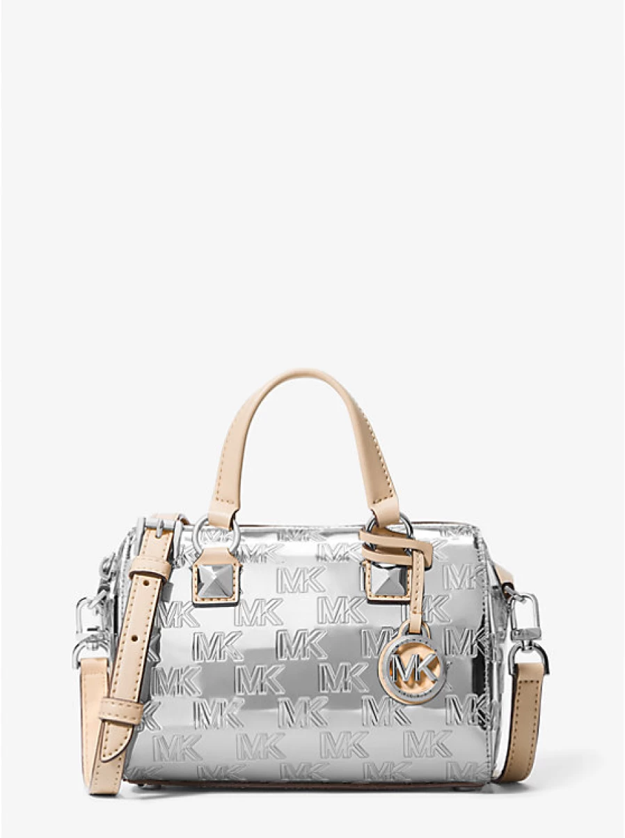 Michael Kors Women's Grayson Small Travel Bag with Embossed Patent Leather and Signature A Logo Shoulder Strap