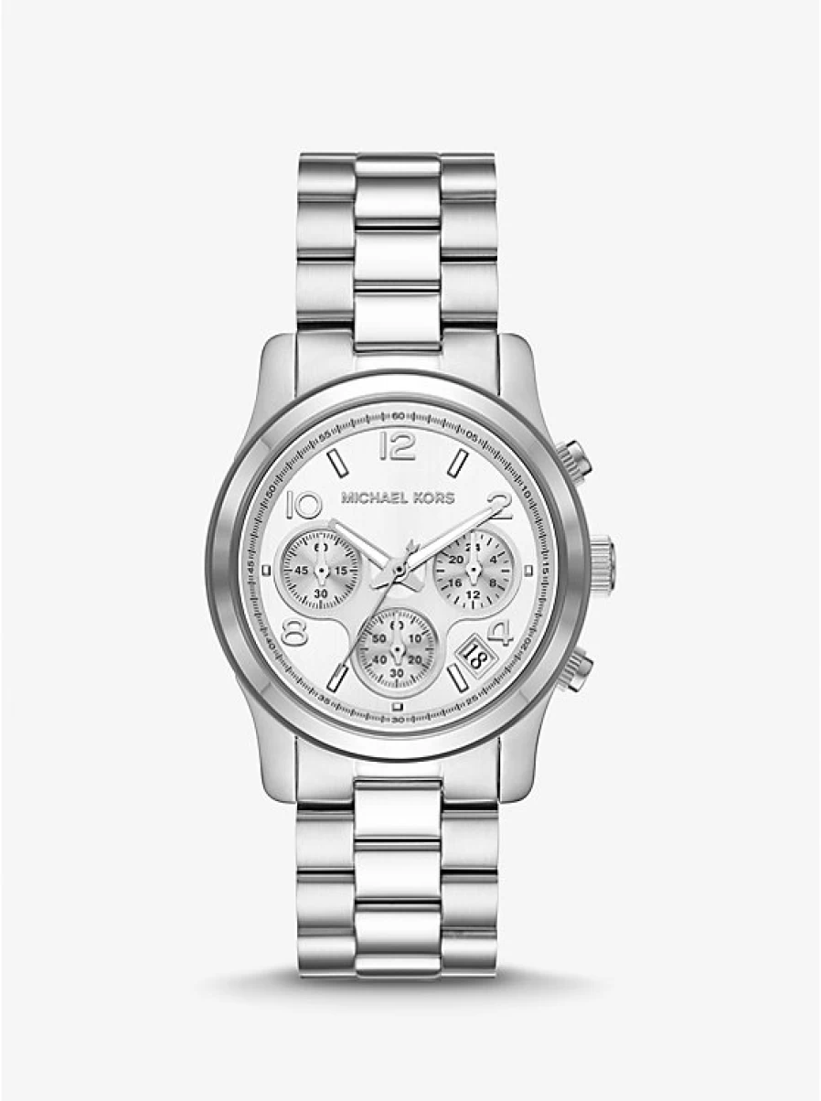 Michael Kors Women's Runway Slim Silver-Tone Stainless Steel Watch