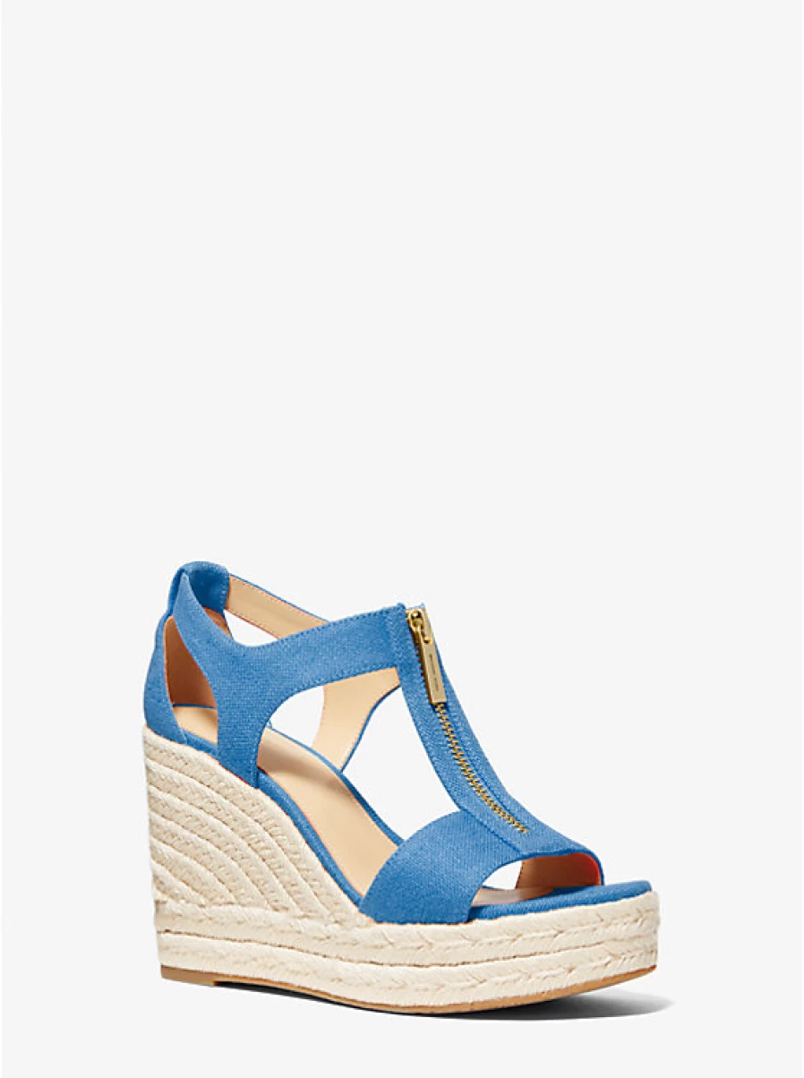 Michael Kors Women's Berkley Canvas Wedge Sandals