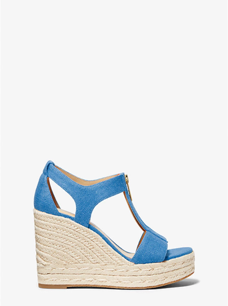 Michael Kors Women's Berkley Canvas Wedge Sandals
