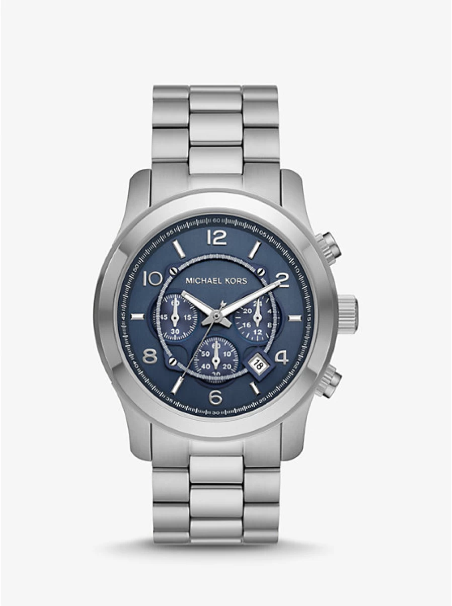 Michael Kors Men's Oversized Silver-Tone Runway Watch - Stylish Luxury Timepiece