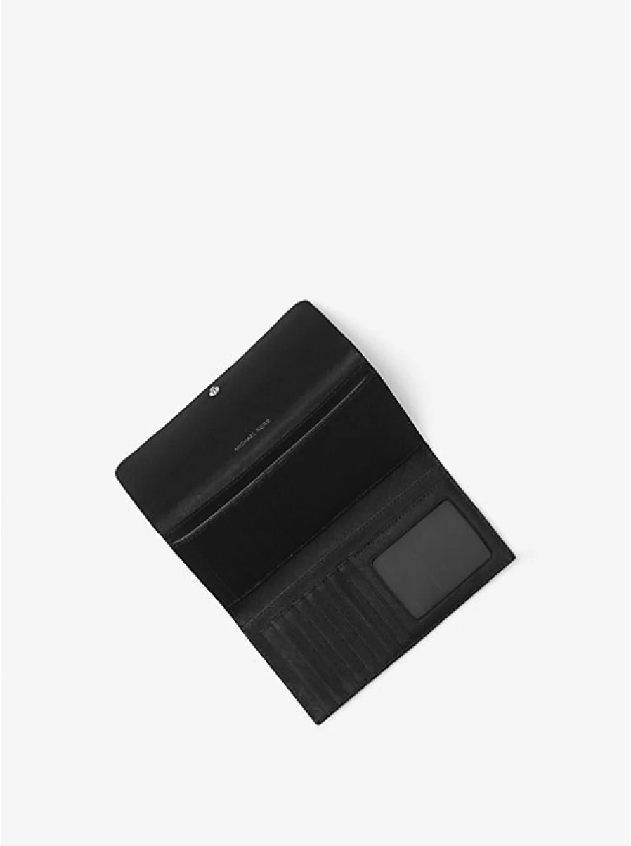 Michael Kors Women's Large Grain Leather Wallet with Three Flaps