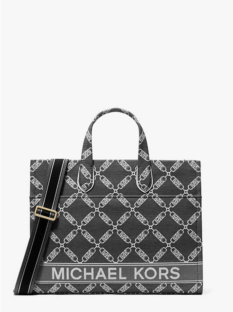 Michael Kors Women's Large Gigi Jacquard Empire Logo Tote Bag