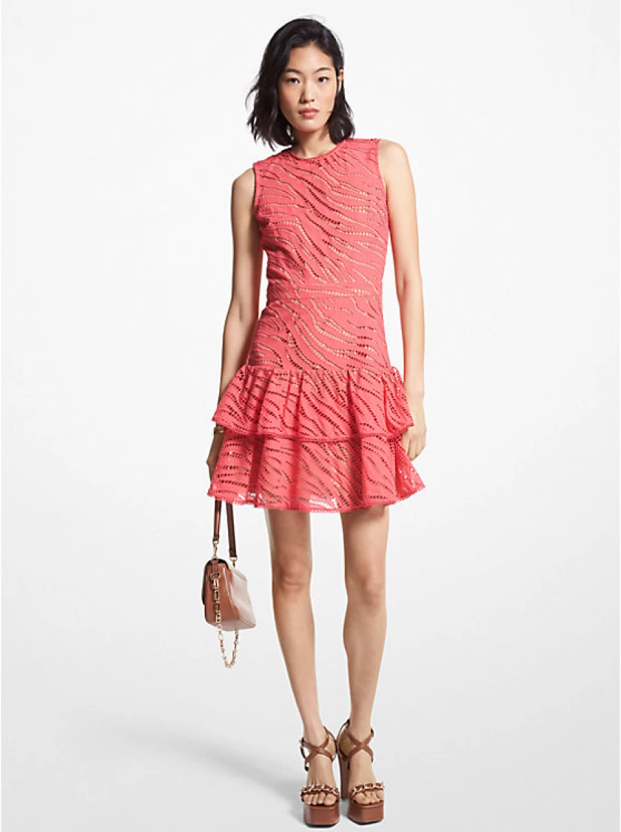 Michael Kors Women's Cotton Dress with Floral Zebra Print - Occasions Style