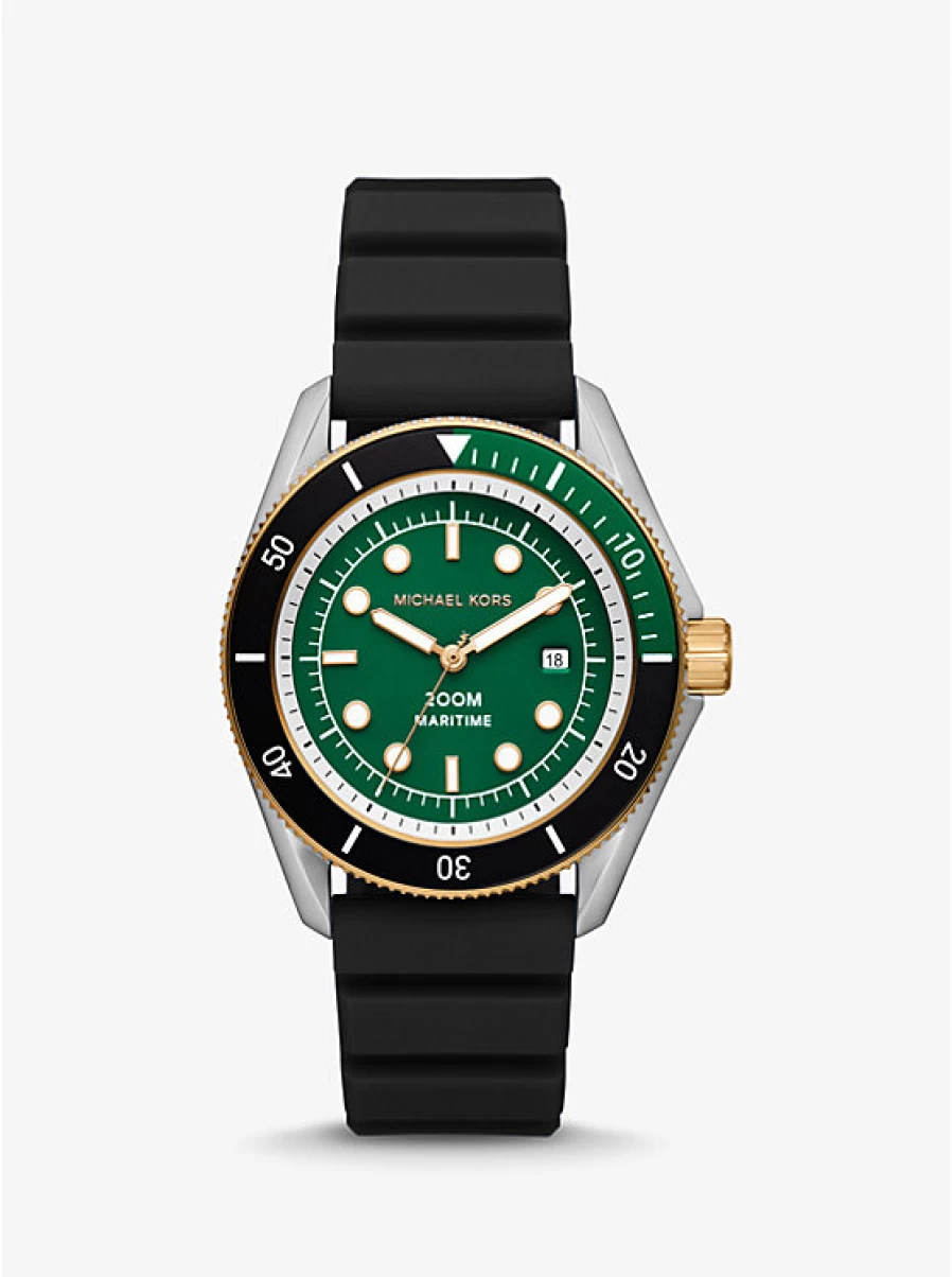 Michael Kors Men's Oversized Maritime Silicone Dive Watch - Waterproof Sport Chronograph